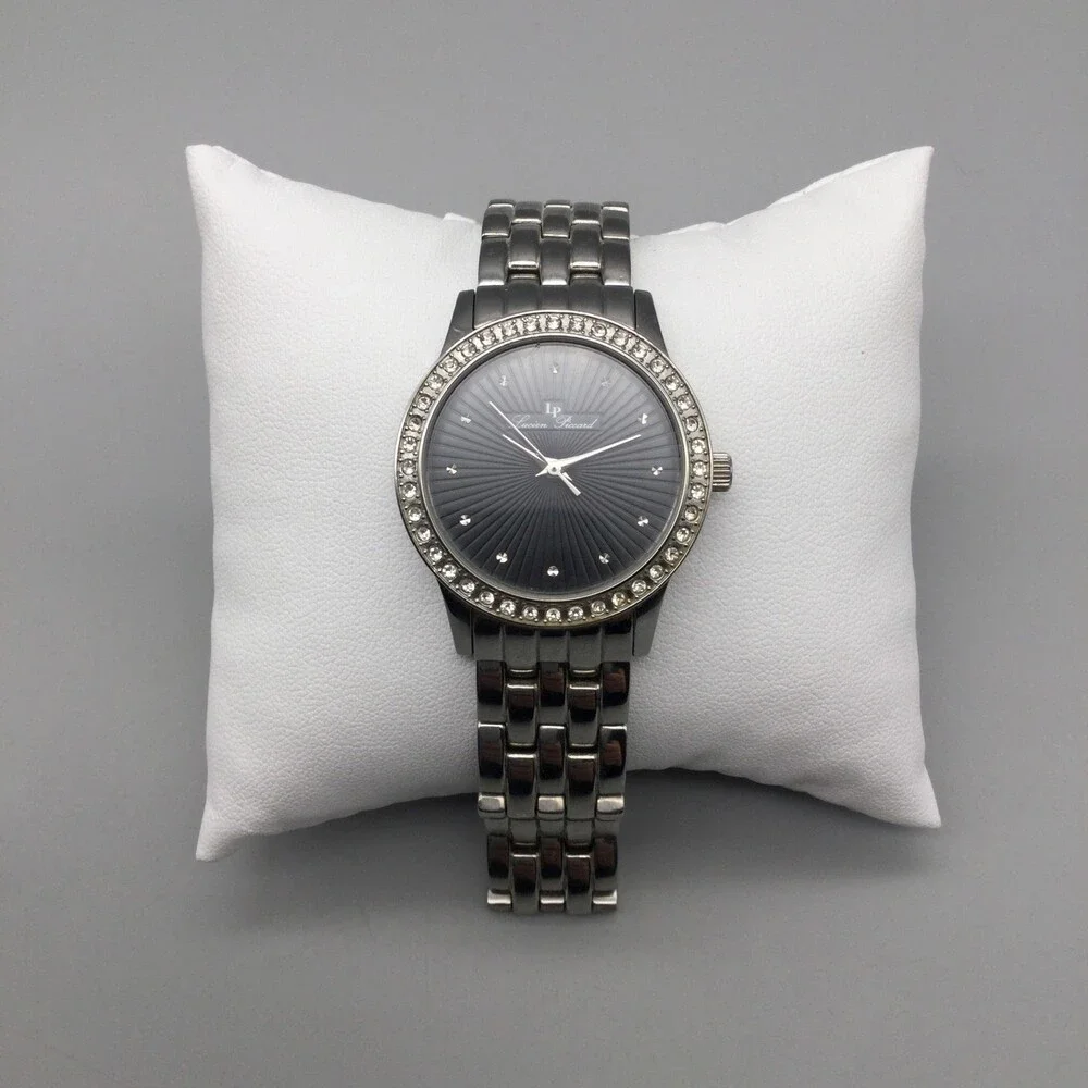 Lucien Piccard Monte Velan Womens Watch 31mm Black Crystal New Battery 8.25